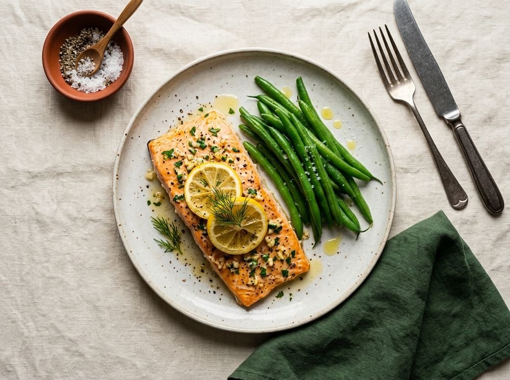 Baked Lemon Garlic Salmon